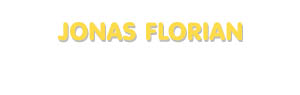 Der Vorname Jonas Florian